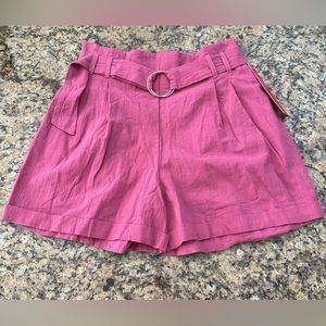 Shosho Women’s Pink Belted Shorts w/Pockets - Size L